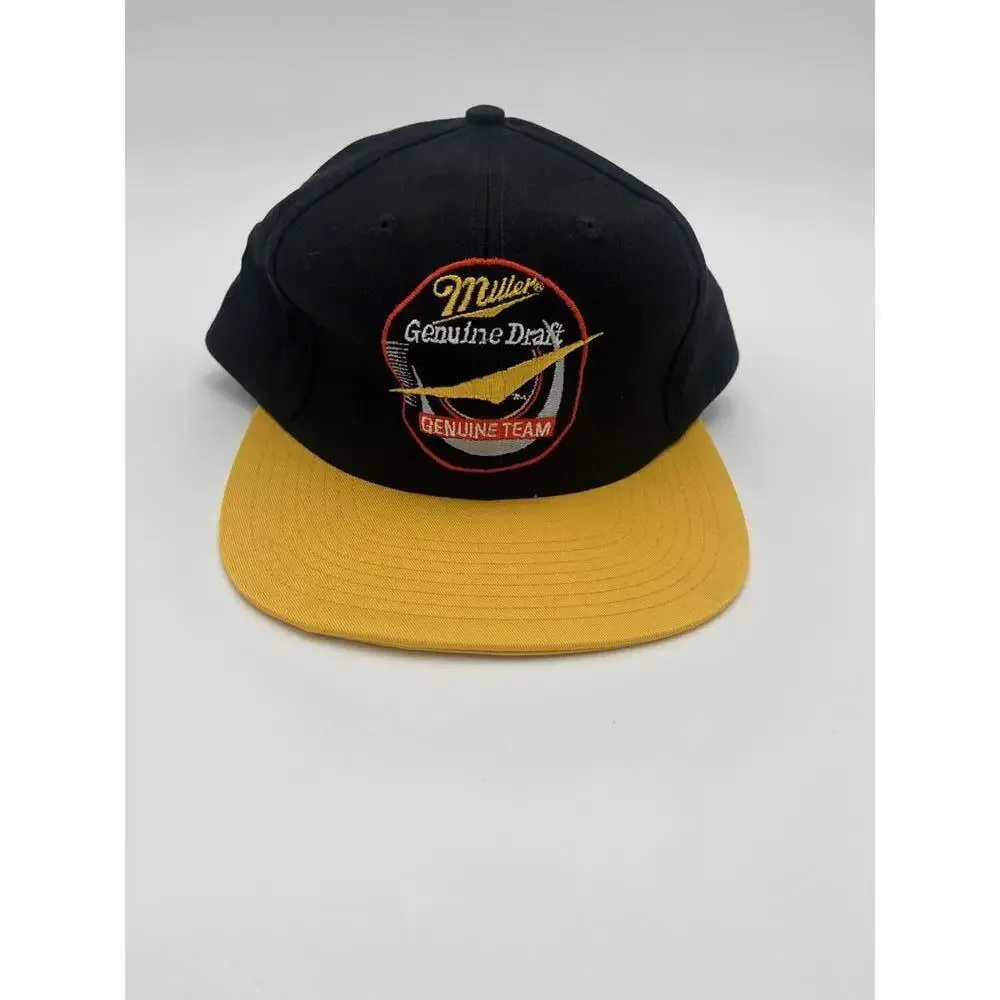 Vintage New Miller Genuine Draft Black and Yellow Snapback Hat